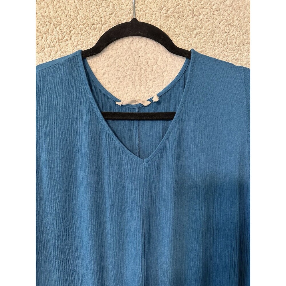 SOFT SURROUNDINGS Blue Mirabella Moroccan Tunic Shirt Dress Size L‎ 2BK99 - Picture 5 of 15